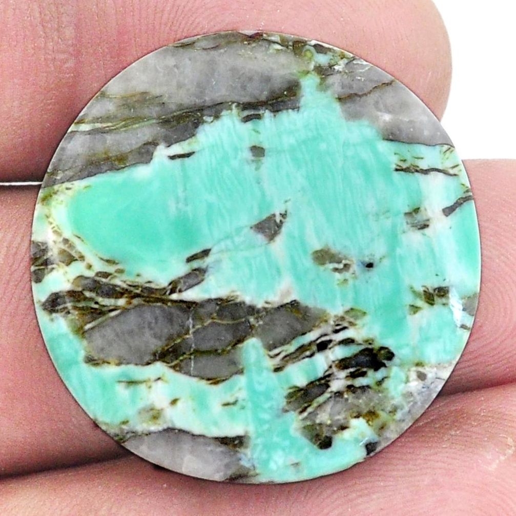 Natural 25.10cts variscite green cabochon 28x28 mm round loose gemstone s8858