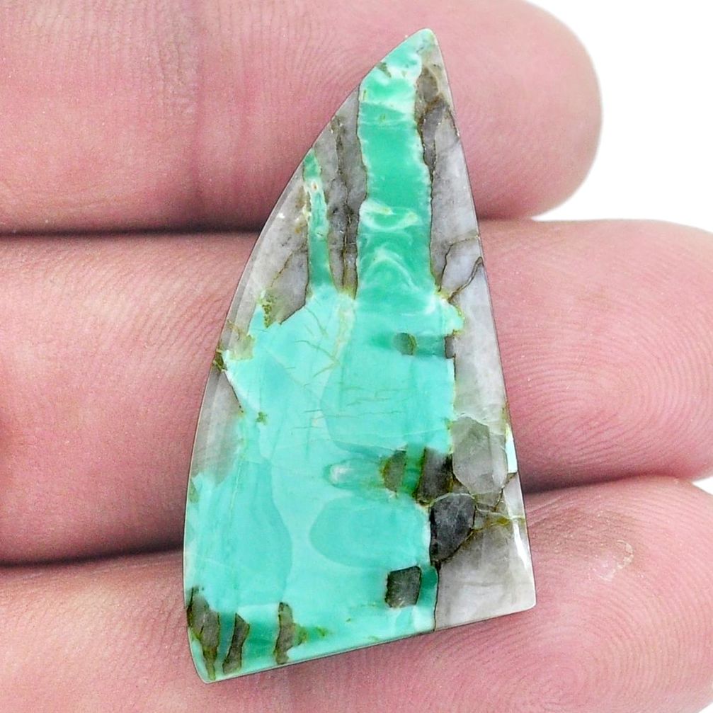 Natural 18.10cts variscite green cabochon 38x19 mm fancy loose gemstone s8860