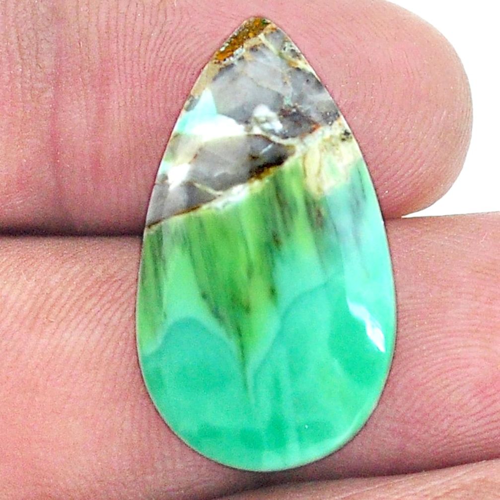 Natural 12.35cts variscite green cabochon 25x14 mm pear loose gemstone s8863