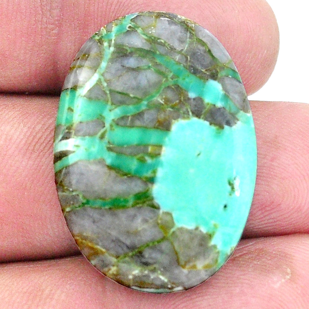 Natural 25.10cts variscite green cabochon 30x21 mm oval loose gemstone s8868