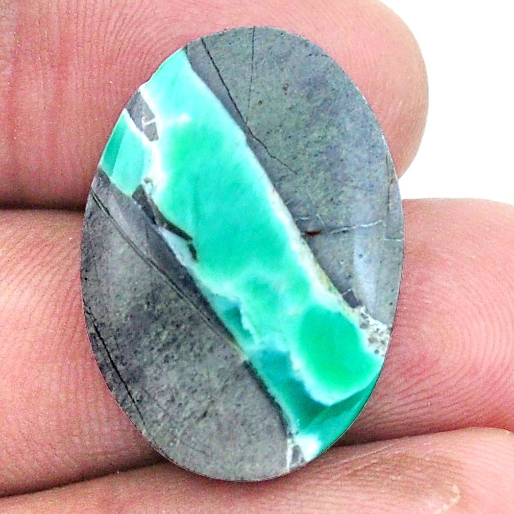 Natural 18.10cts variscite green cabochon 25.5x18 mm oval loose gemstone s8870