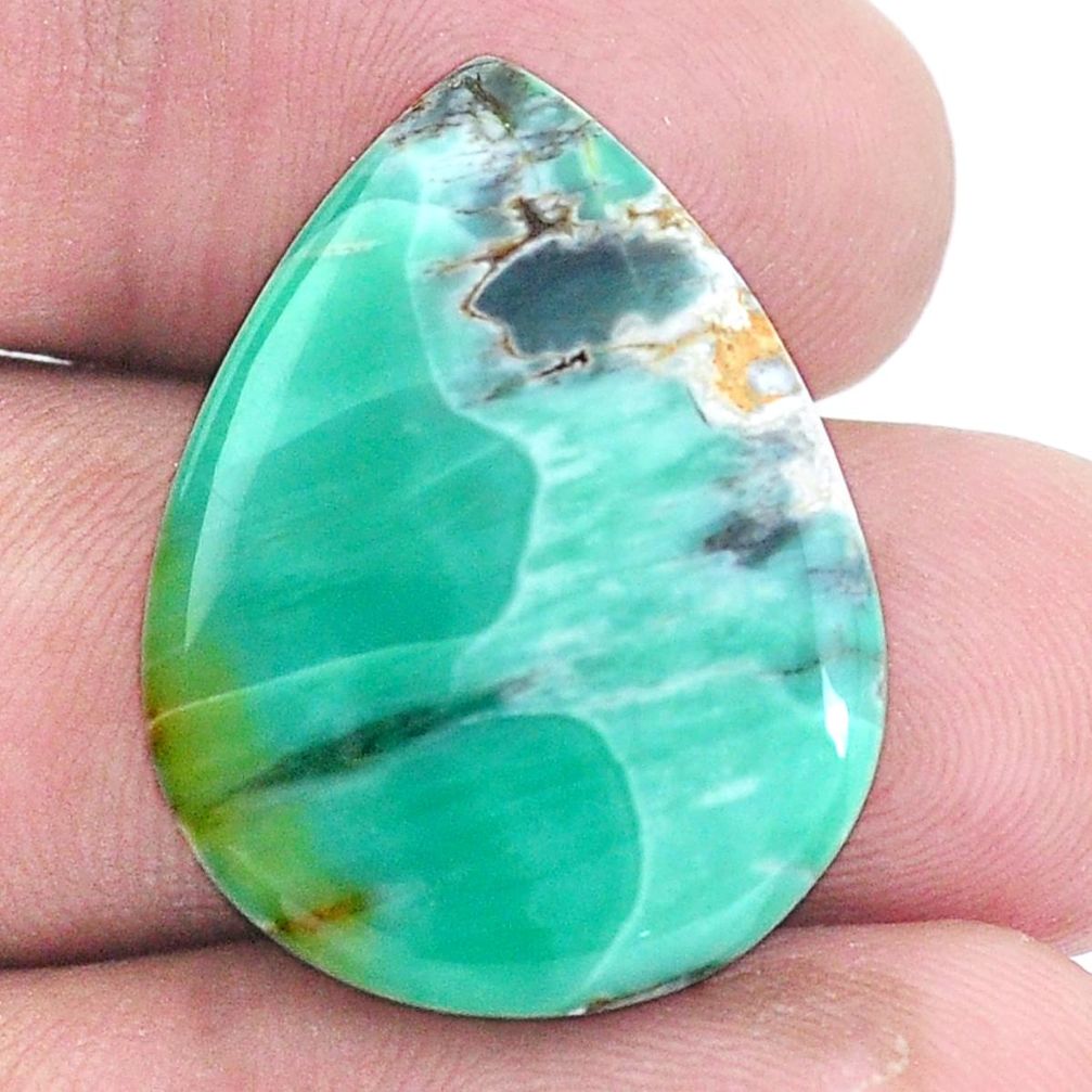 Natural 24.45cts variscite green cabochon 27x20 mm pear loose gemstone s8872