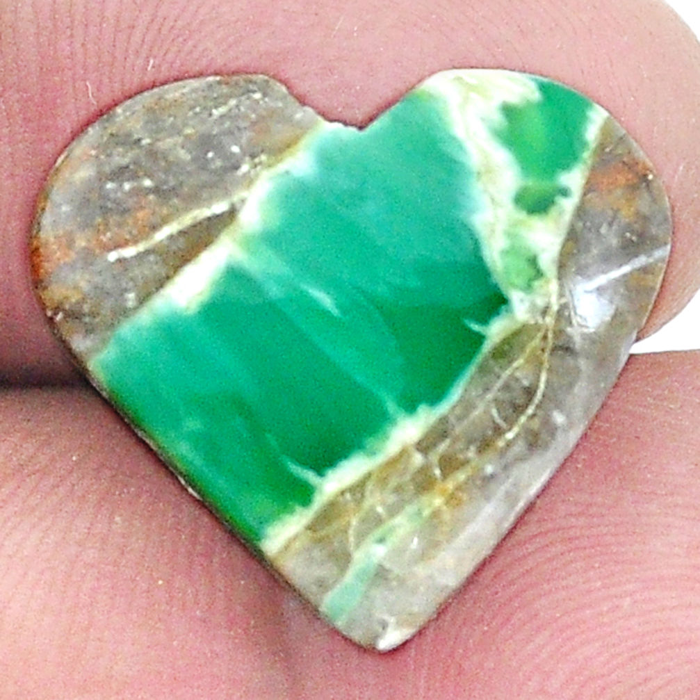 Natural 11.30cts variscite green cabochon 17x19 mm heart loose gemstone s8878
