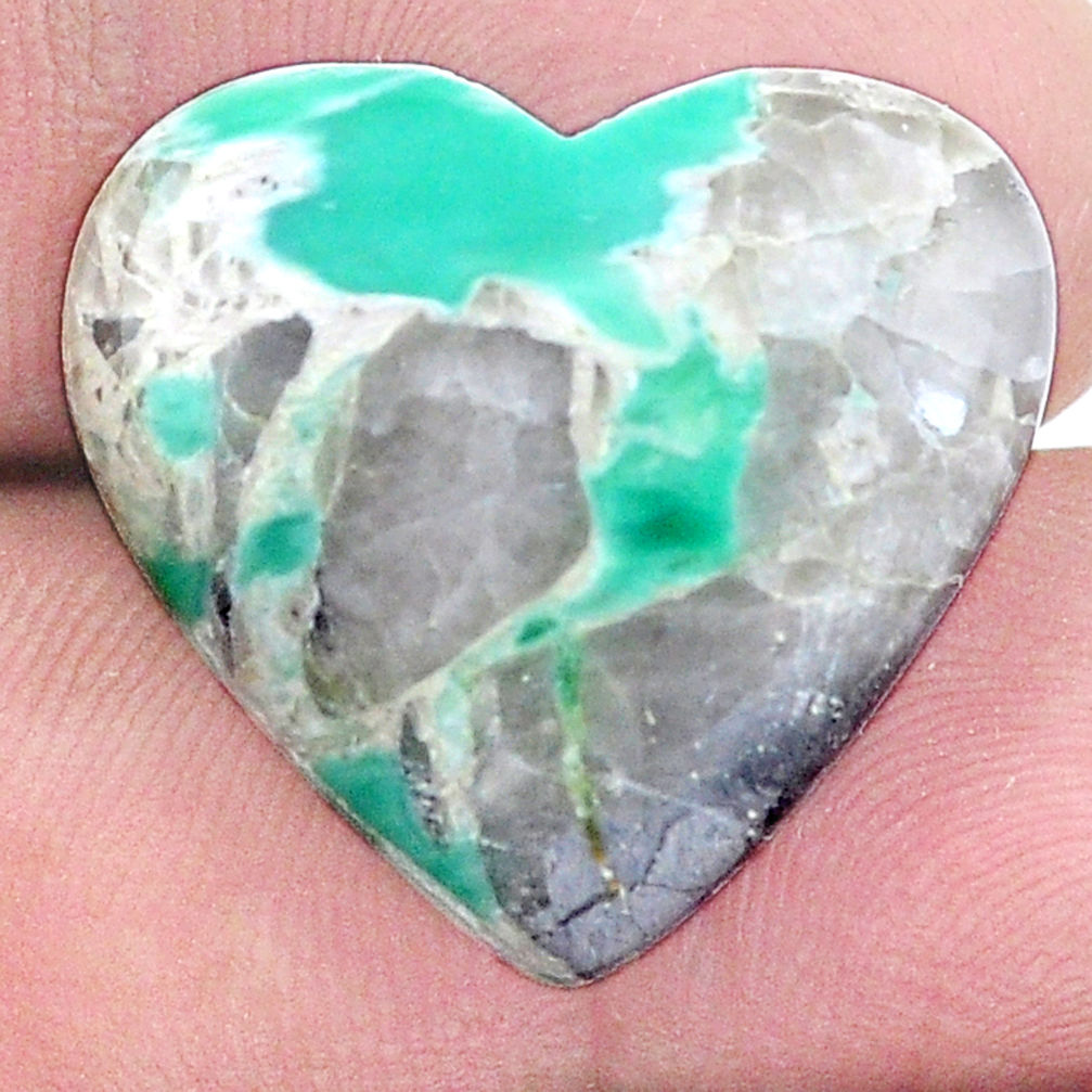 Natural 17.40cts variscite green cabochon 21x23 mm heart loose gemstone s8879