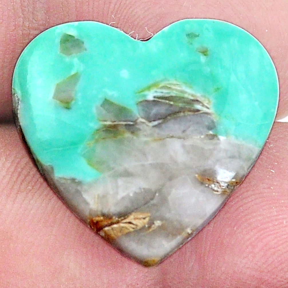 Natural 15.10cts variscite green cabochon 21x22 mm heart loose gemstone s8880