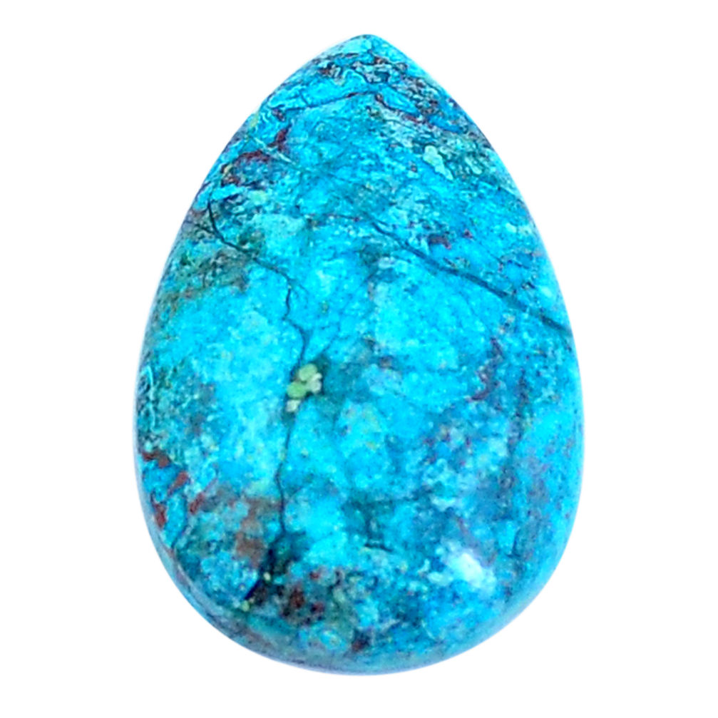 Natural 19.45cts peruvian chrysocolla blue 30x18.5 mm pear loose gemstone s8881