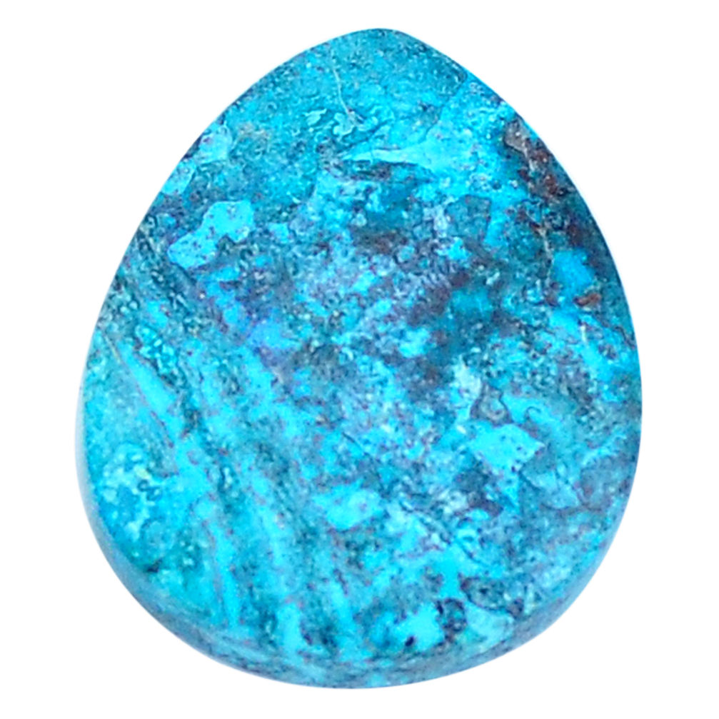 Natural 22.40cts peruvian chrysocolla blue 27x21 mm pear loose gemstone s8883