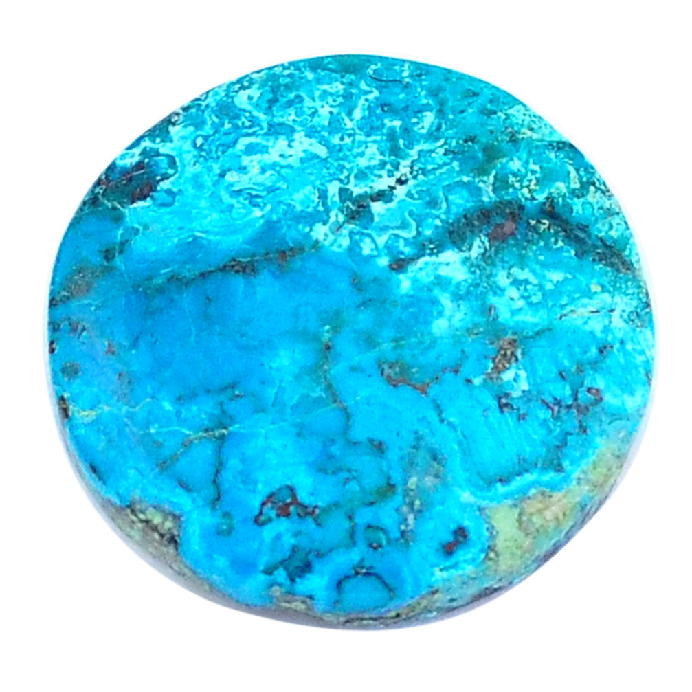 Natural 31.30cts peruvian chrysocolla blue 27x27 mm round loose gemstone s8886