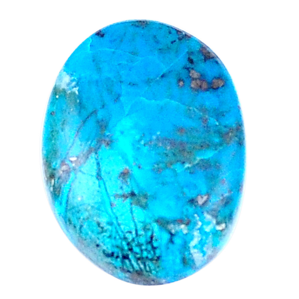 Natural 17.40cts peruvian chrysocolla blue 24x17 mm oval loose gemstone s8895