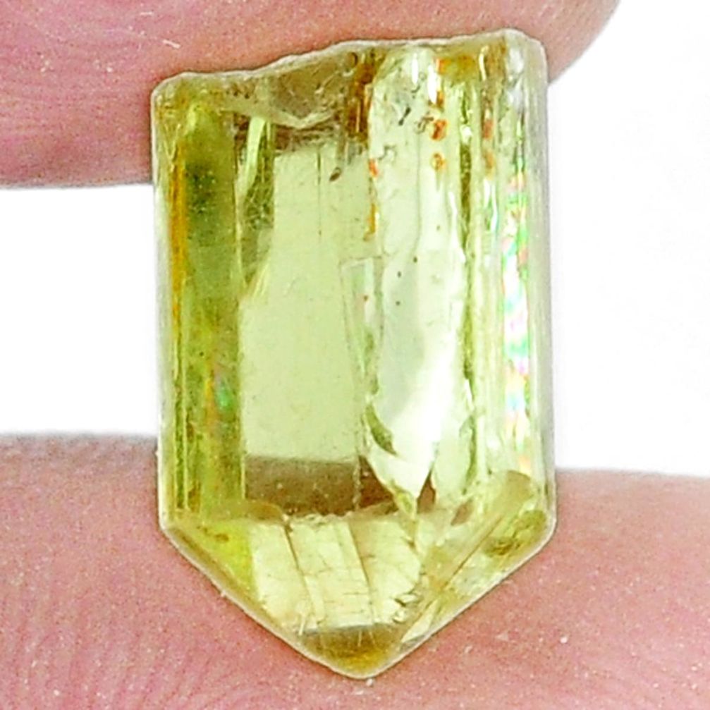Natural 8.25cts apatite (madagascar) green rough 14x8 mm loose gemstone s8934