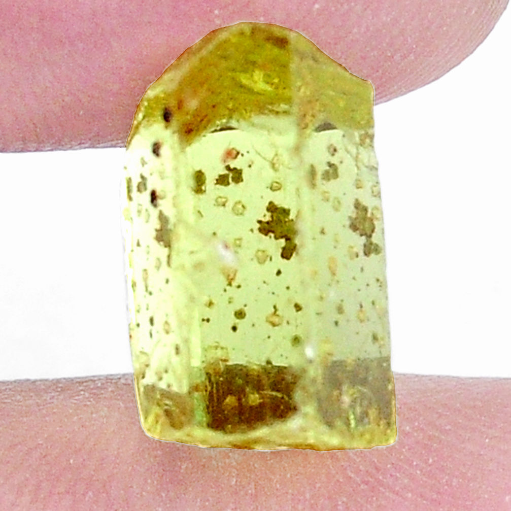Natural 12.40cts apatite (madagascar) green rough 15x9 mm loose gemstone s8941