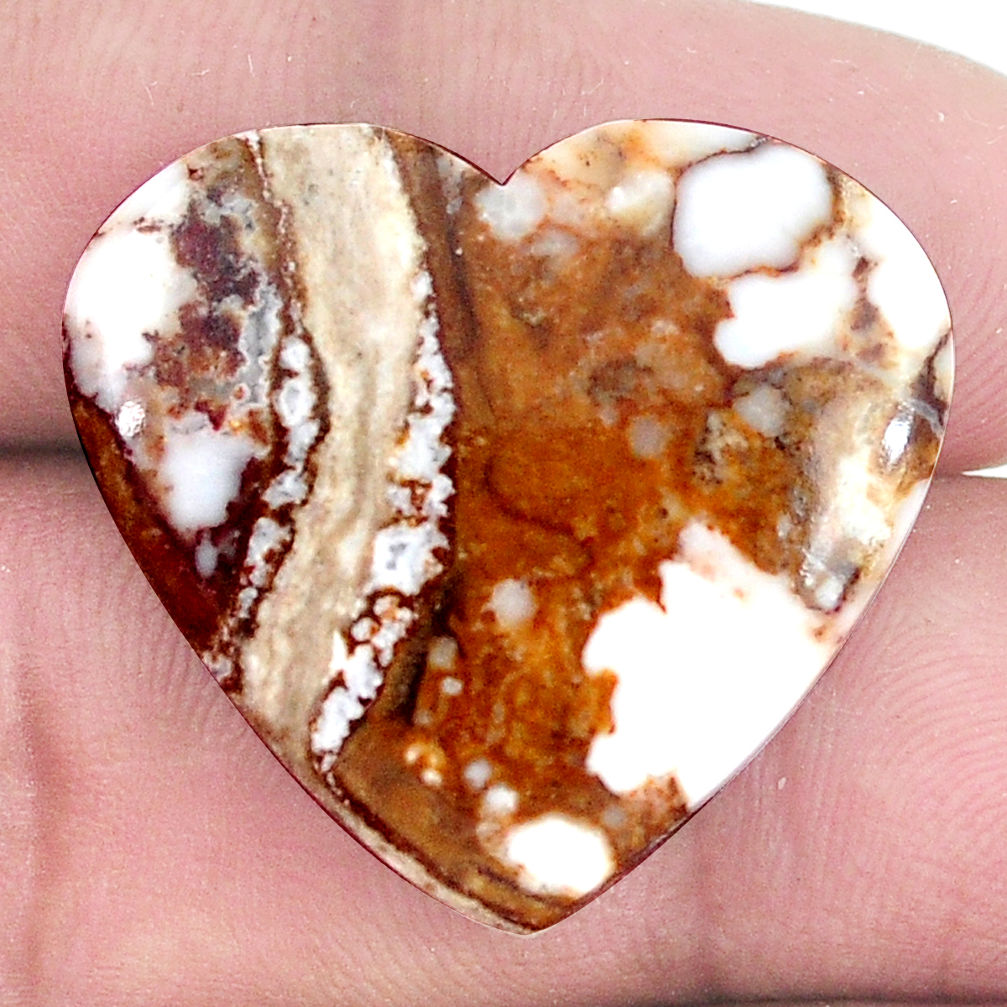 Natural 25.30cts wild horse magnesite bronze 25x27 mm heart loose gemstone s9015