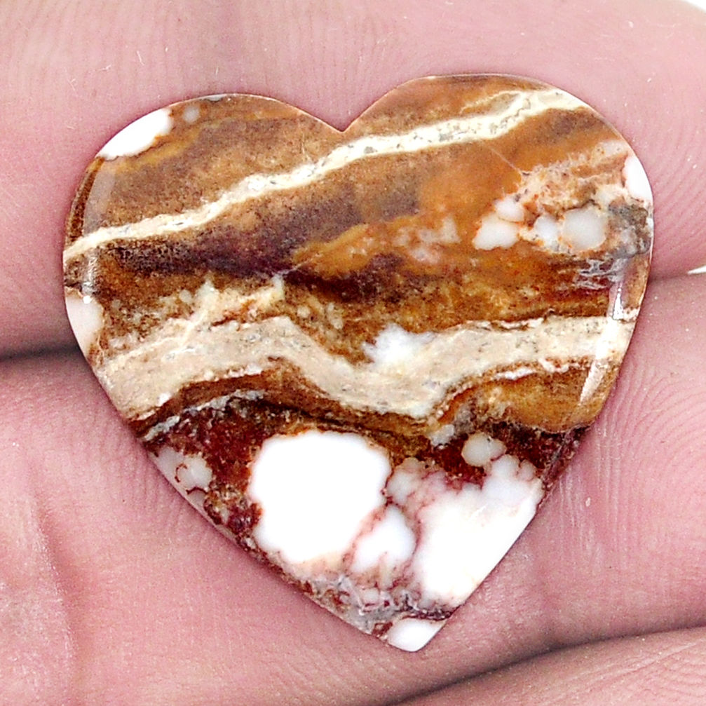 Natural 22.40cts wild horse magnesite bronze 25x25 mm heart loose gemstone s9017