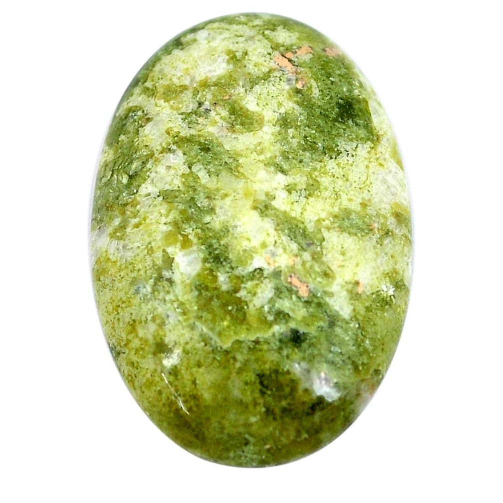 25.10cts lizardite (meditation stone) yellow 31x20 mm oval loose gemstone s9067