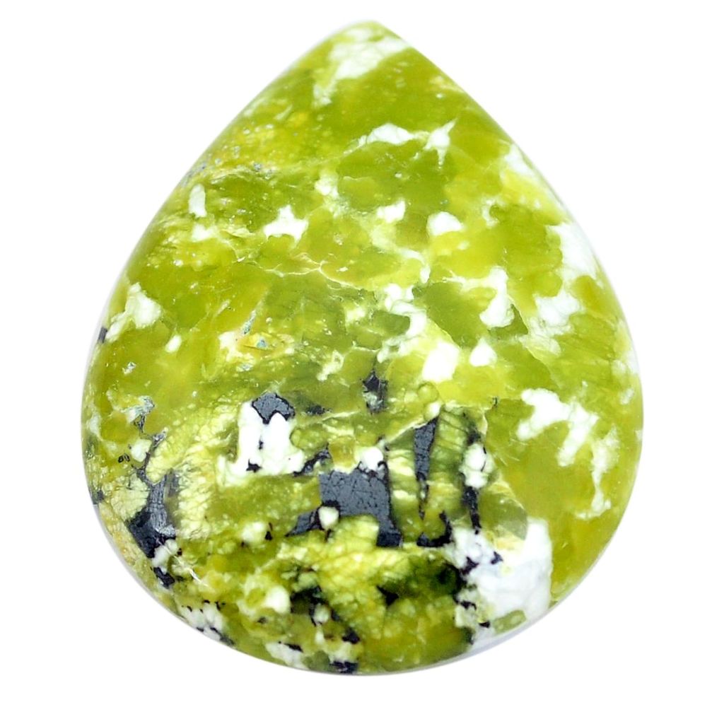 Natural 50.10cts lizardite (meditation stone) 40x31 mm pear loose gemstone s9080