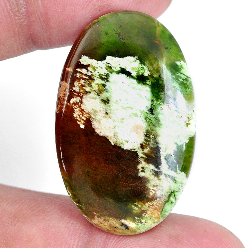 Natural 20.10cts chrome chalcedony green 35x22 mm oval loose gemstone s9081