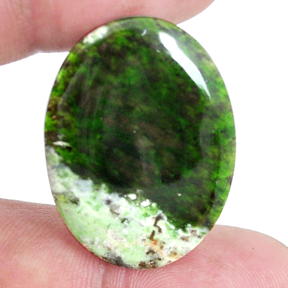 Natural 19.35cts chrome chalcedony 31x22 mm oval loose gemstone s9092