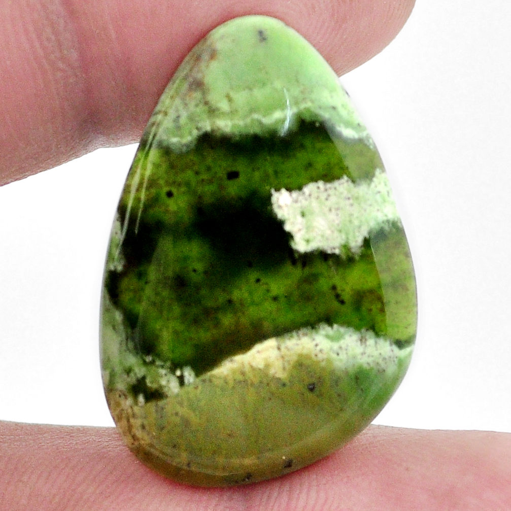Natural 18.45cts chrome chalcedony 30x20 mm pear loose gemstone s9099
