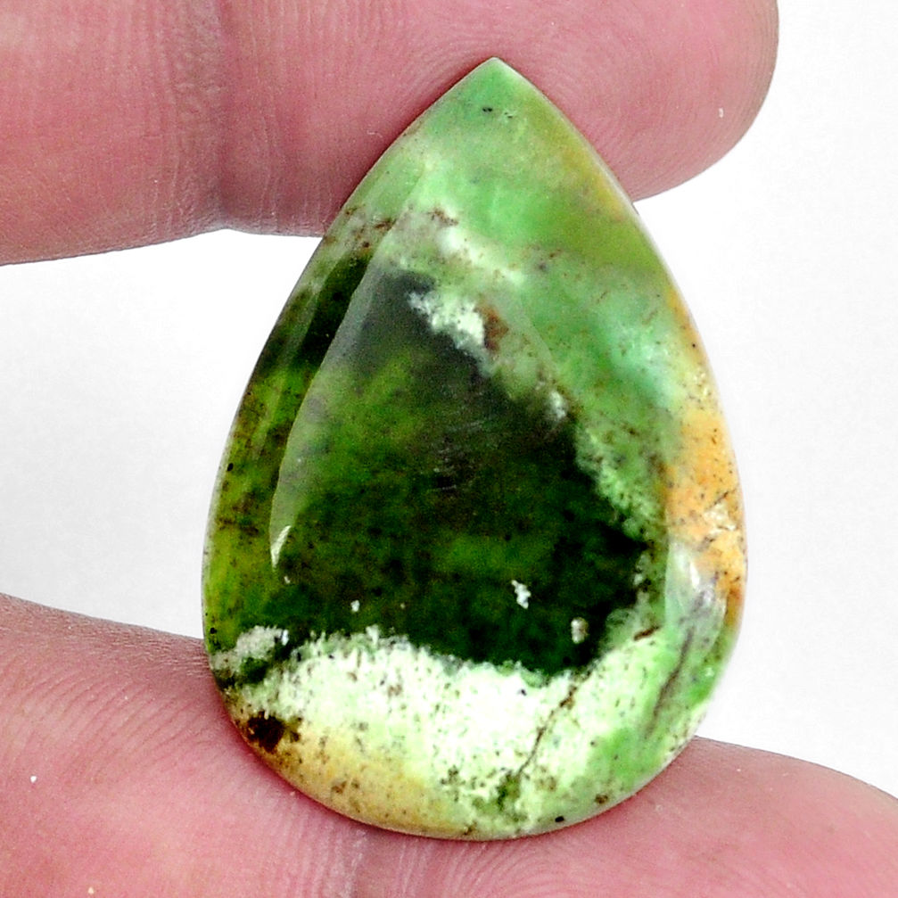 Natural 18.45cts chrome chalcedony 32x22 mm pear loose gemstone s9120