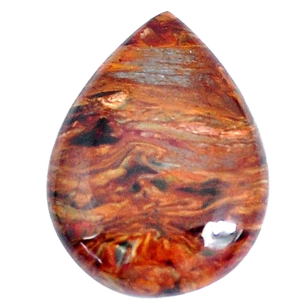 Natural 20.10cts pietersite (african) brown 25x18 mm pear loose gemstone s9221