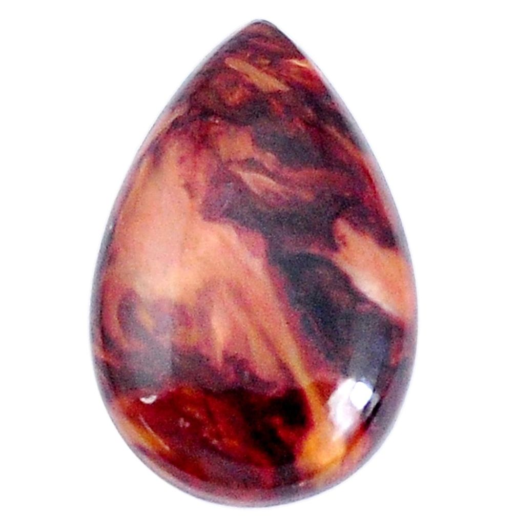 Natural 14.45cts pietersite (african) brown 24x15.5 mm pear loose gemstone s9223