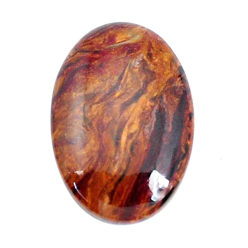 Natural 21.30cts pietersite (african) brown 27x18 mm oval loose gemstone s9234