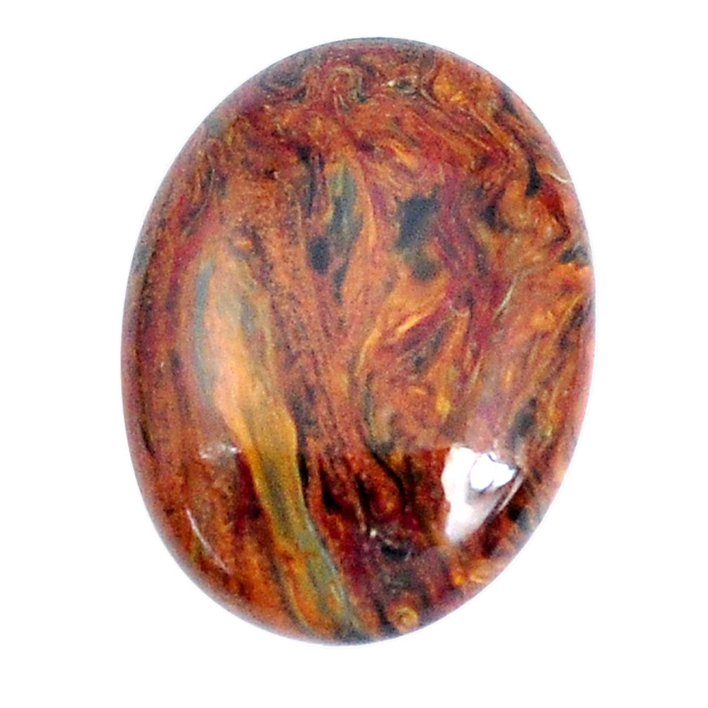 Natural 20.10cts pietersite (african) brown 25x19 mm oval loose gemstone s9236