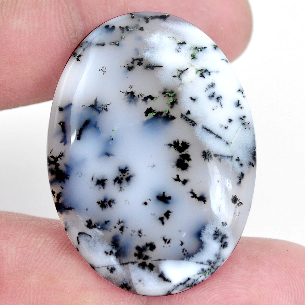 Natural 36.30cts dendrite opal white cabochon 38x27.5 mm loose gemstone s9248