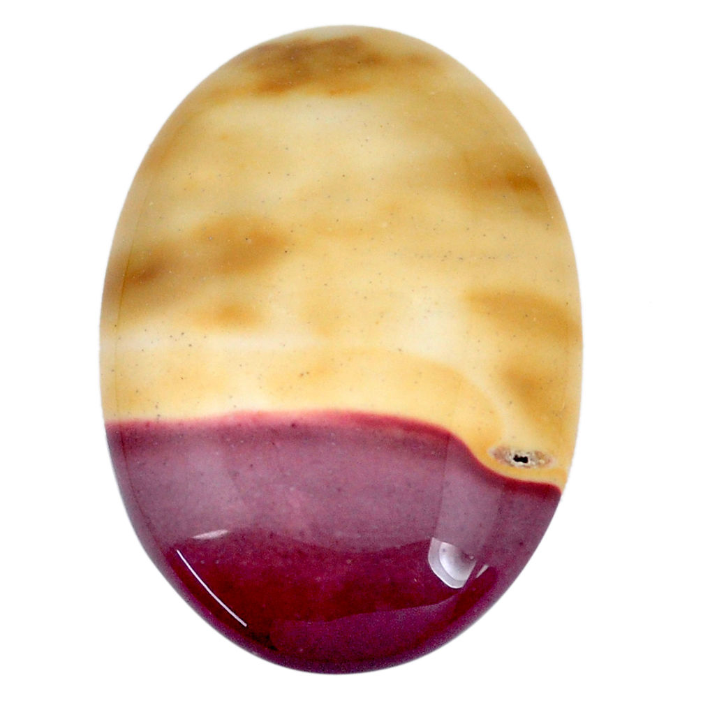 Natural 31.15cts mookaite brown cabochon 34x23 mm oval loose gemstone s9286