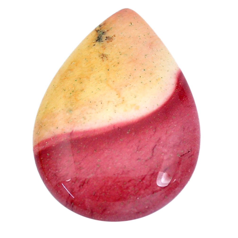 Natural 21.30cts mookaite brown cabochon 31x21.5 mm pear loose gemstone s9290