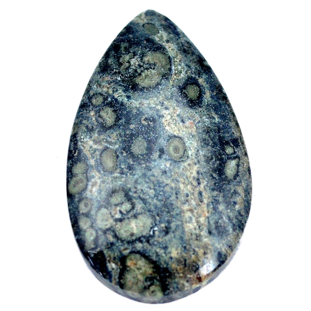 Natural 30.10cts kambaba jasper green 36x20 mm pear loose gemstone s9324