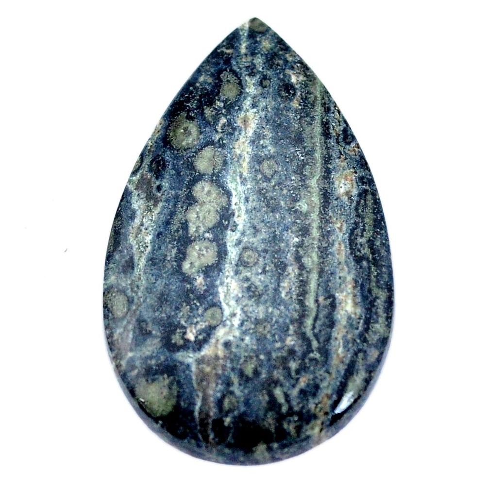 Natural 24.35cts kambaba jasper green 35x21 mm pear loose gemstone s9326