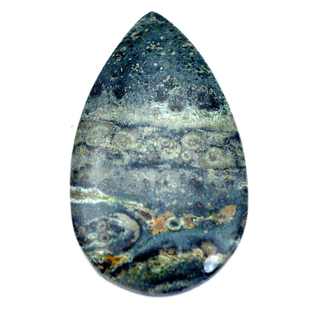 Natural 26.30cts kambaba jasper green 36x20 mm pear loose gemstone s9329