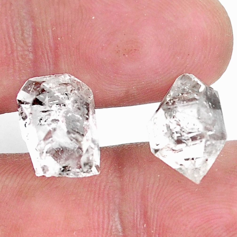Natural 15.10cts herkimer diamond white rough 13x9mm fancy loose gemstone s9384