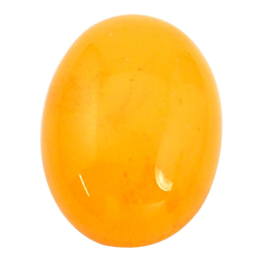 Natural 7.35cts amber bone yellow cabochon 19x14 mm oval loose gemstone s9465