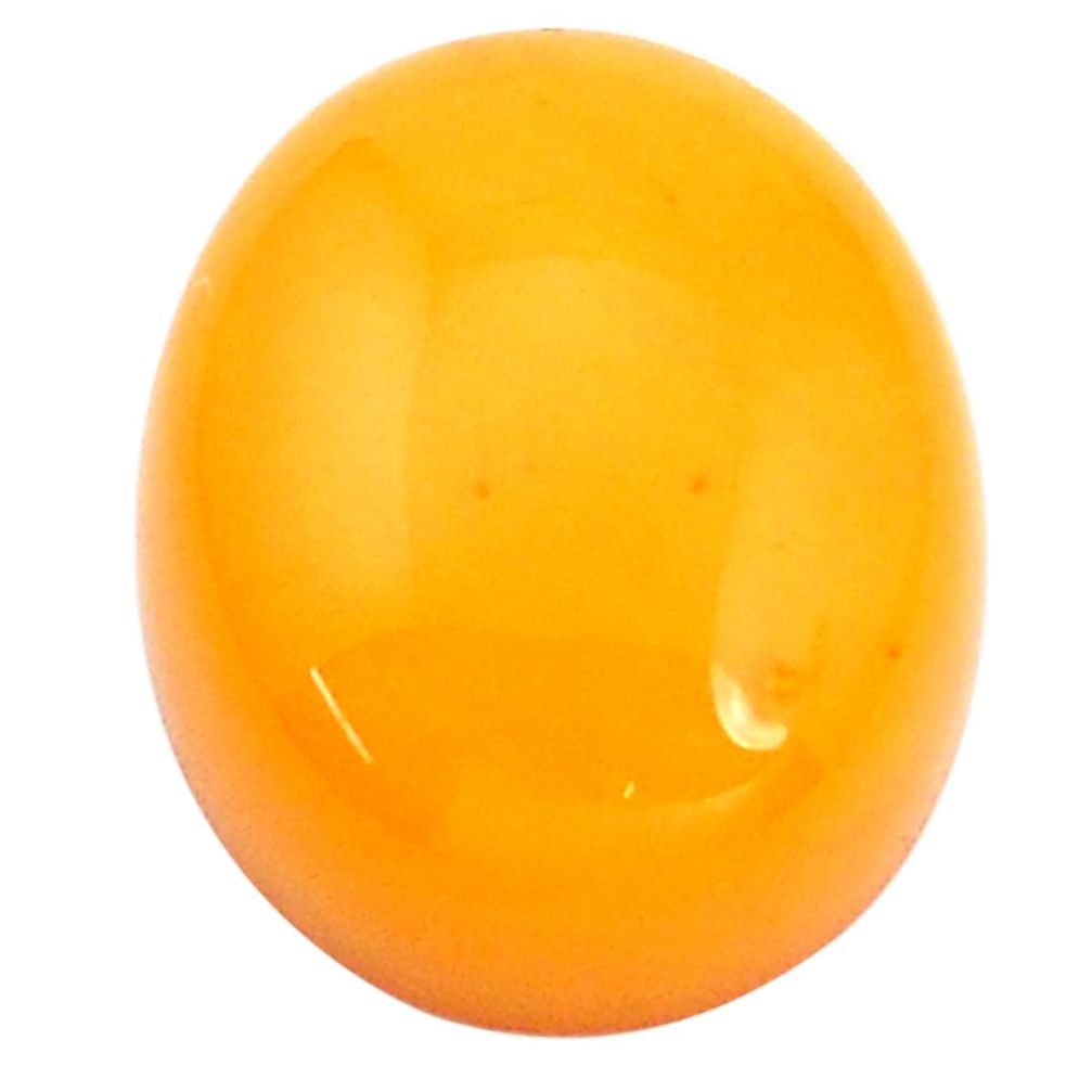 Natural 7.10cts amber bone yellow cabochon 18x15 mm oval loose gemstone s9468