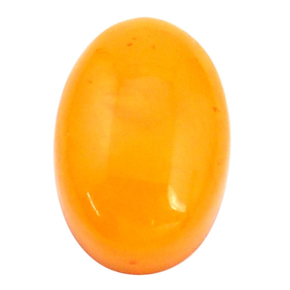 Natural 6.30cts amber bone yellow cabochon 19x13 mm oval loose gemstone s9471