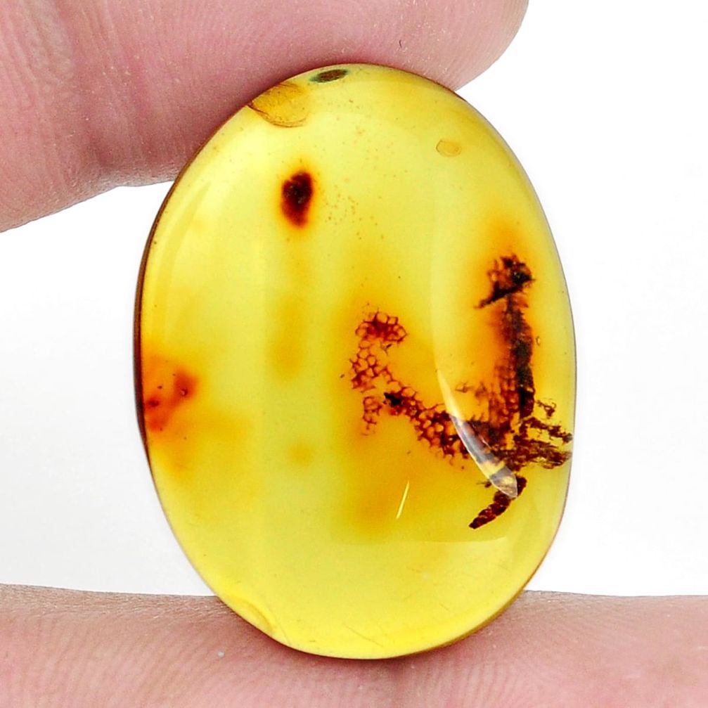 Natural 13.15cts amber from colombia green 30x22 mm fancy loose gemstone s9542