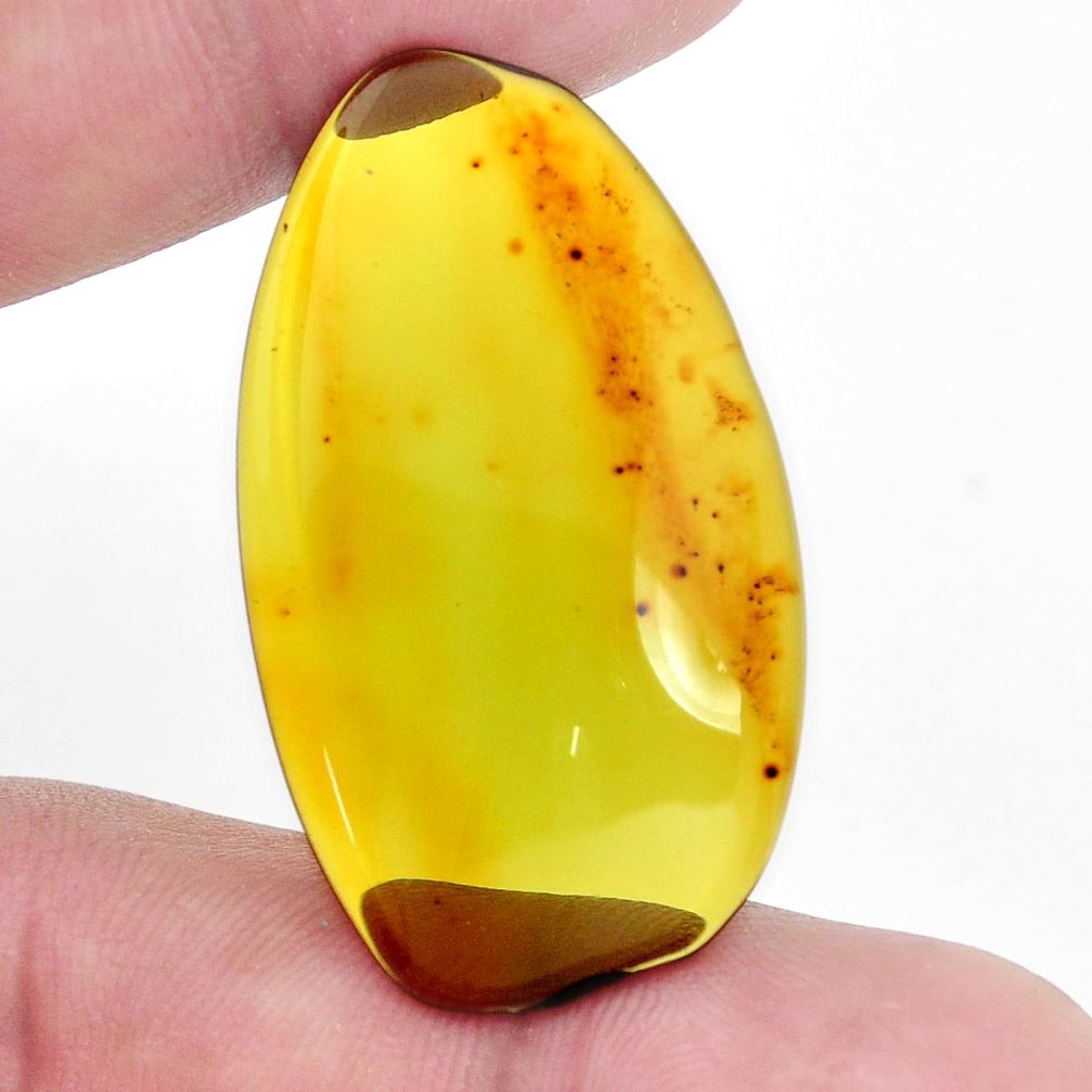 Natural 13.45cts amber from colombia green 40x22 mm fancy loose gemstone s9557
