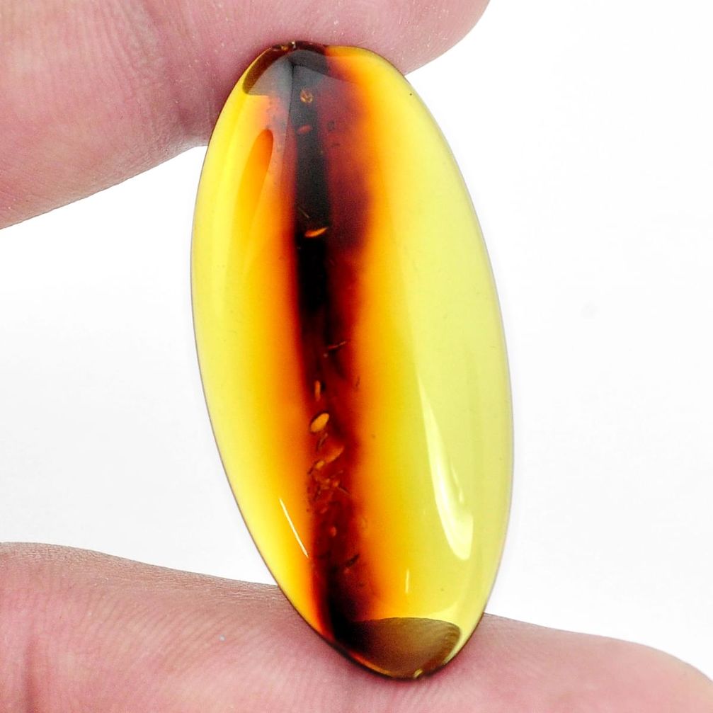 Natural 15.10cts amber from colombia green 42x20 mm fancy loose gemstone s9560