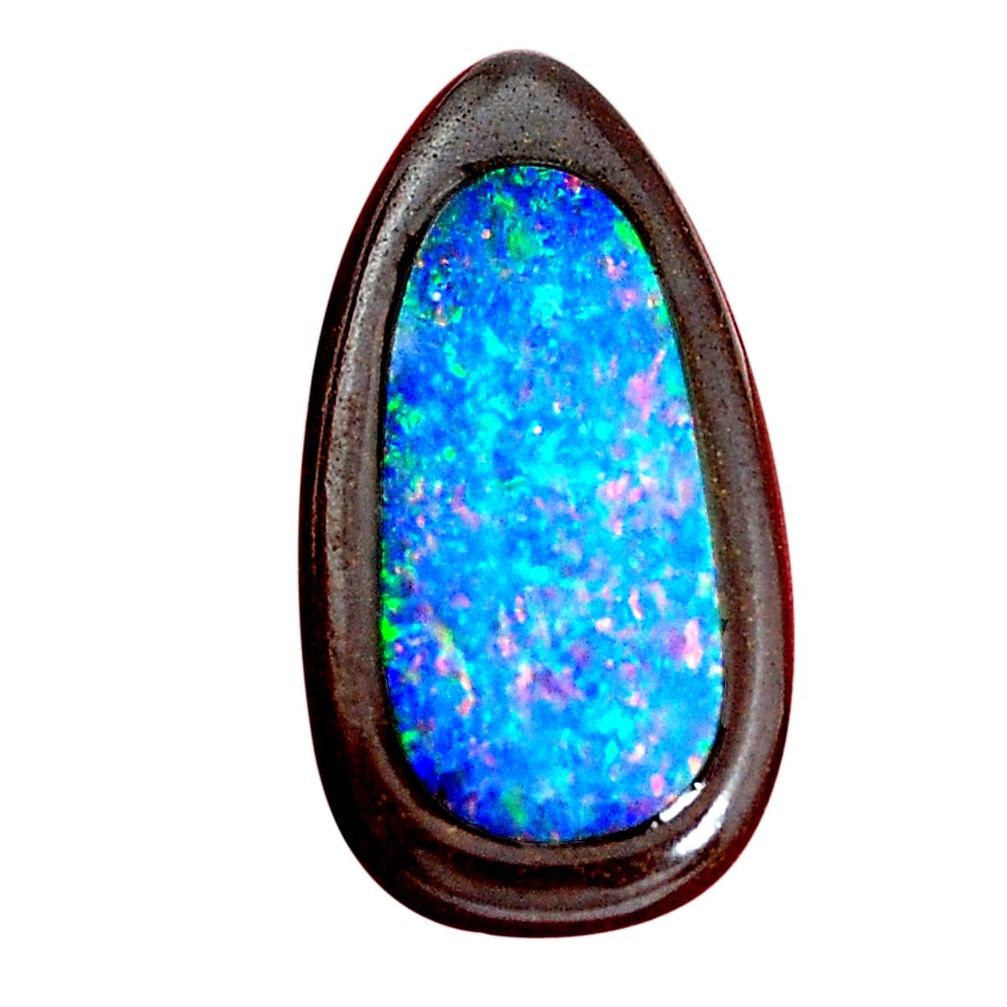 Natural 22.35cts doublet opal in boulder blue 31x16.5 mm loose gemstone s9806