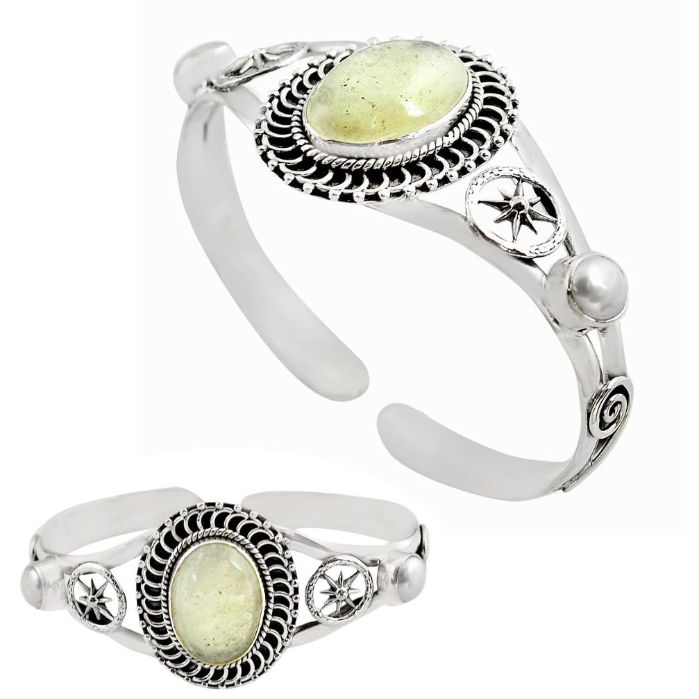 925 silver 20.23cts natural libyan desert glass adjustable bangle jewelry p82648