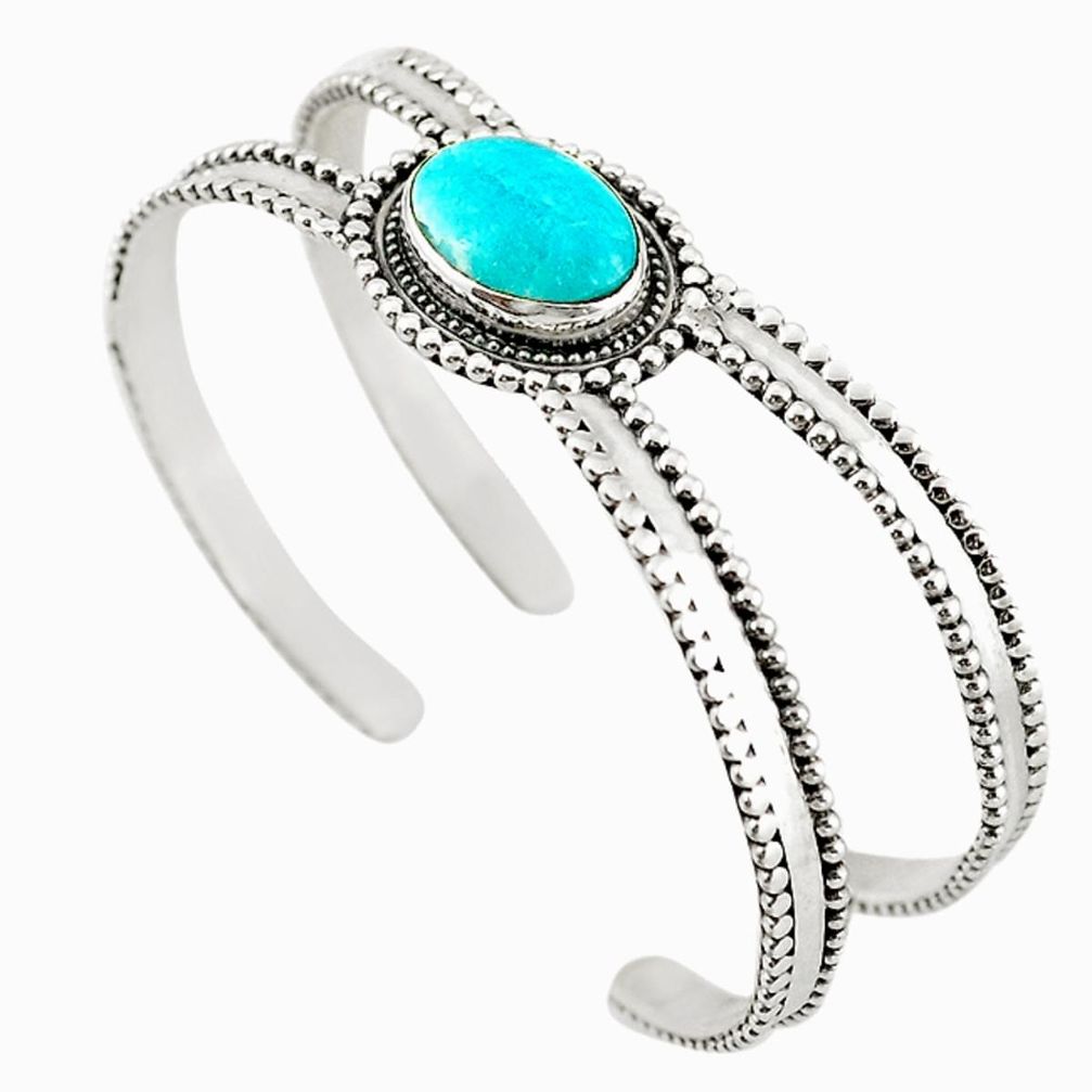 925 sterling silver natural green peruvian amazonite adjustable bangle d18073