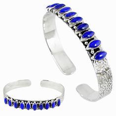 925 sterling silver natural blue lapis adjustable bangle jewelry k23517