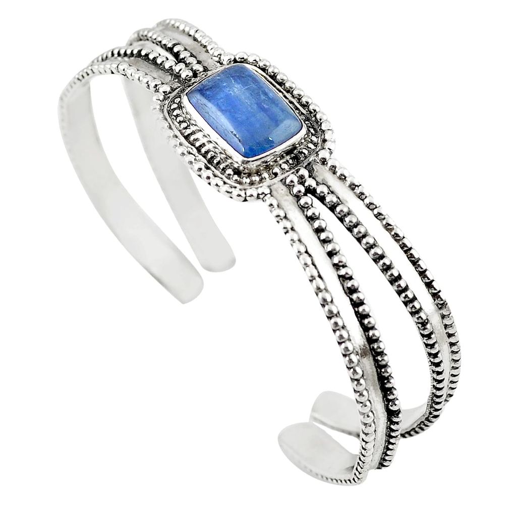 925 sterling silver natural blue kyanite adjustable bangle jewelry m25008