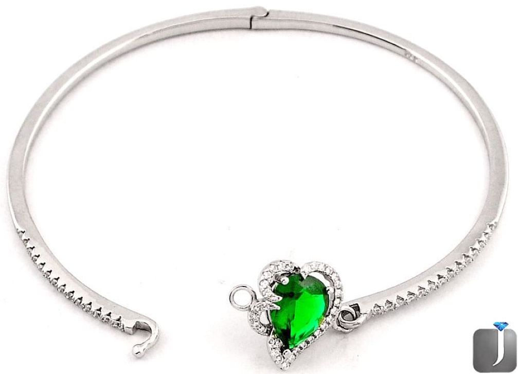 6.86cts FINE GREEN CHROME DIOPSIDE TOPAZ 925 STERLING SILVER BANGLE F9233