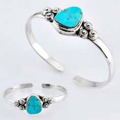 925 silver back closed 10.13cts kingman turquoise fancy adjustable bangle c31780