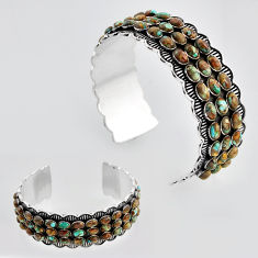 925 silver 55.58cts matrix roystone turquoise adjustable bangle jewelry c32737