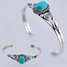 925 silver 5.89cts natural green peruvian amazonite adjustable bangle n32413