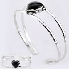 925 sterling silver 11.92cts natural black onyx adjustable bangle jewelry t91604